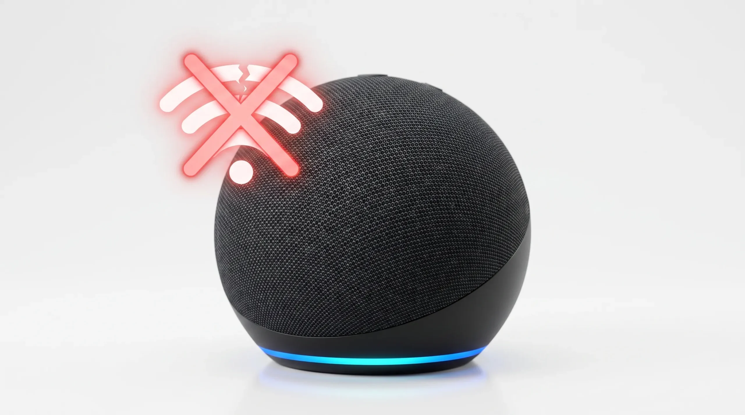 Echo Dot sem conexão Wi-Fi mostrando funções disponíveis offline